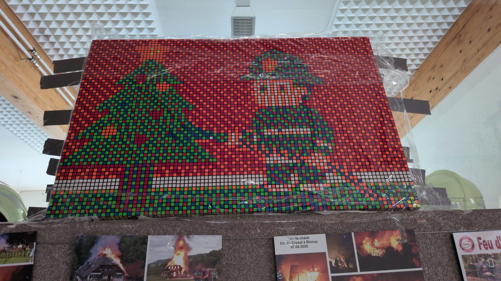 Fire station Christmas mosaic